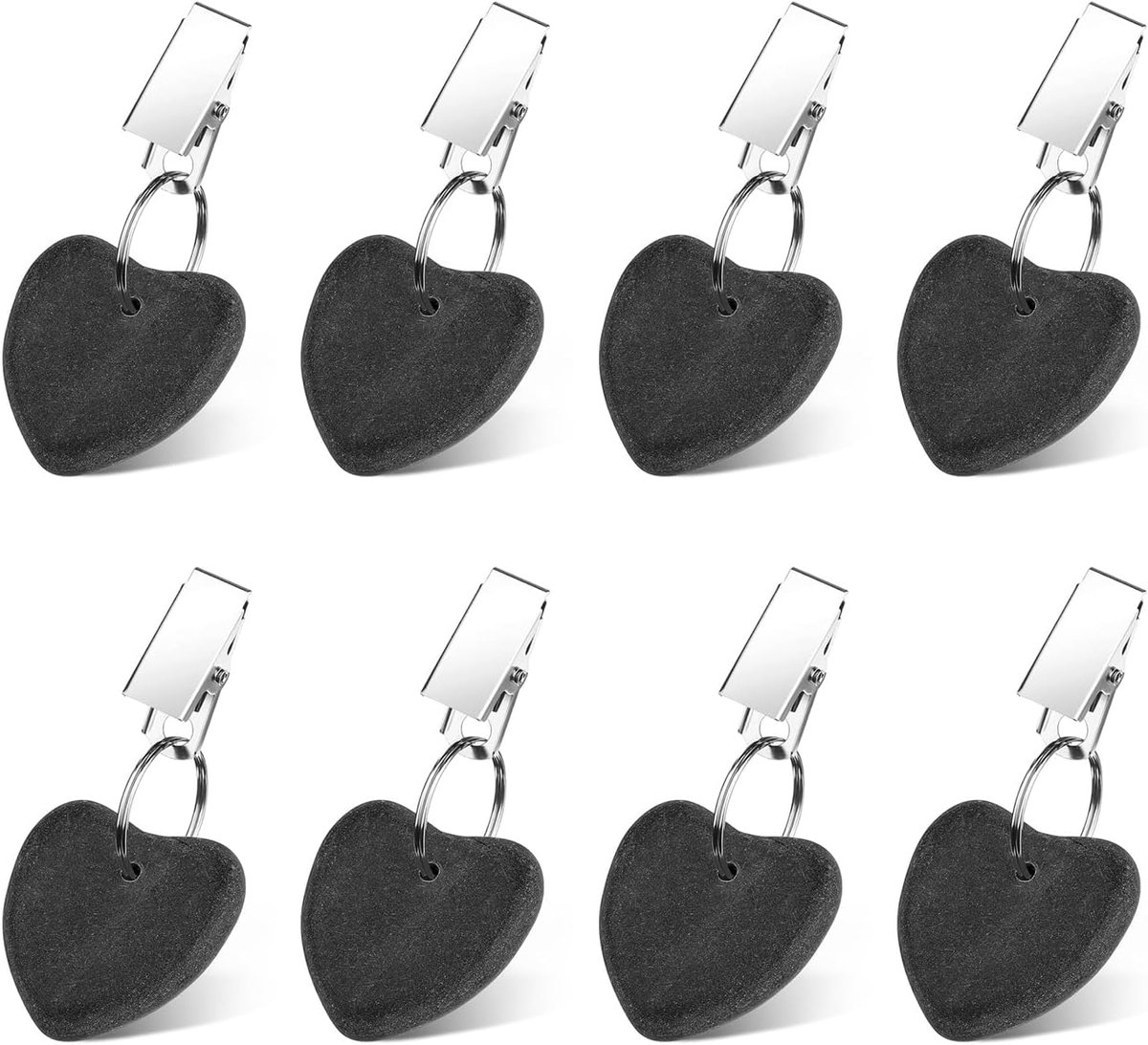 Tafelkleed Gewichten 8-delige Clips voor Bruiloft en Picknick - Marmer (Zwart)