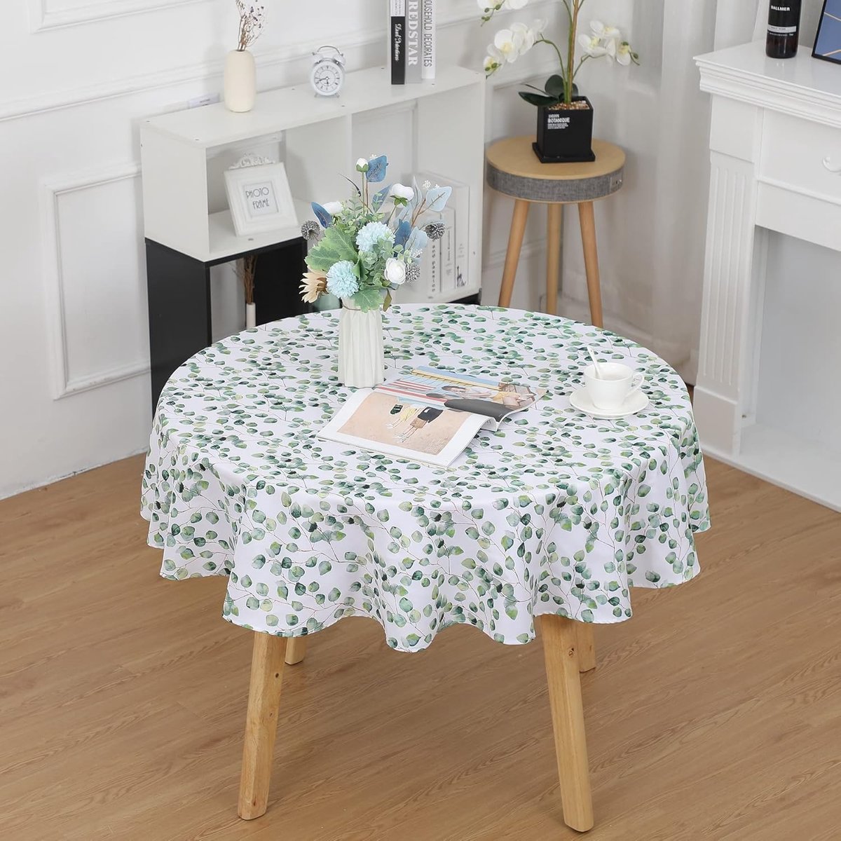 Rond Polyester Tafelkleed 150 cm met Bladpatroon - Vlekbestendig en Kreukvrij