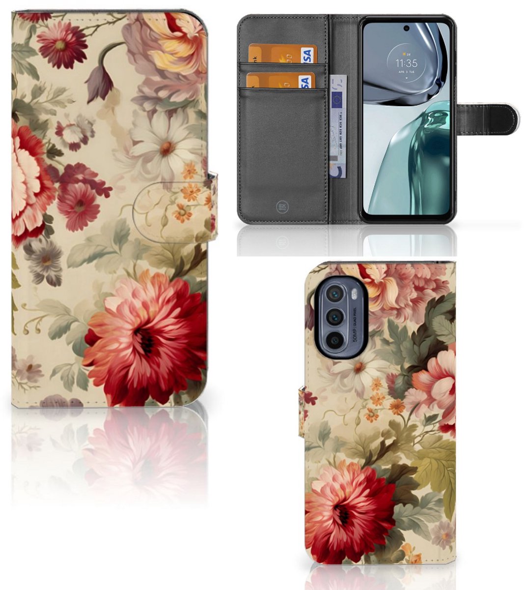 Hoesje voor Motorola Moto G62 5G Bloemen
