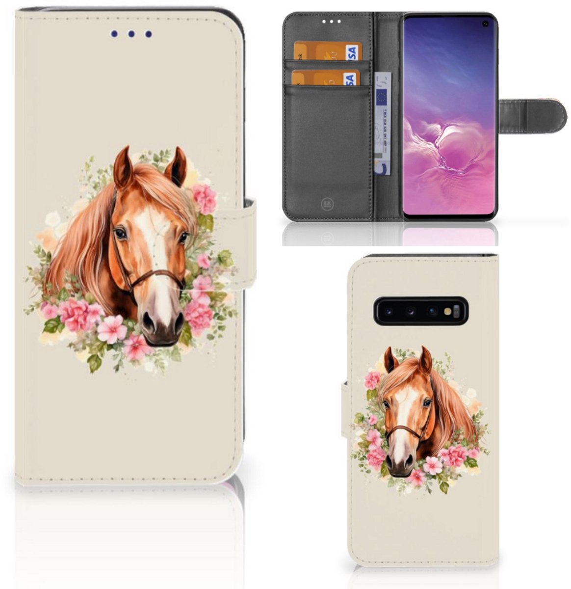 Telefoonhoesje met Pasjes voor Samsung Galaxy S10 Paard