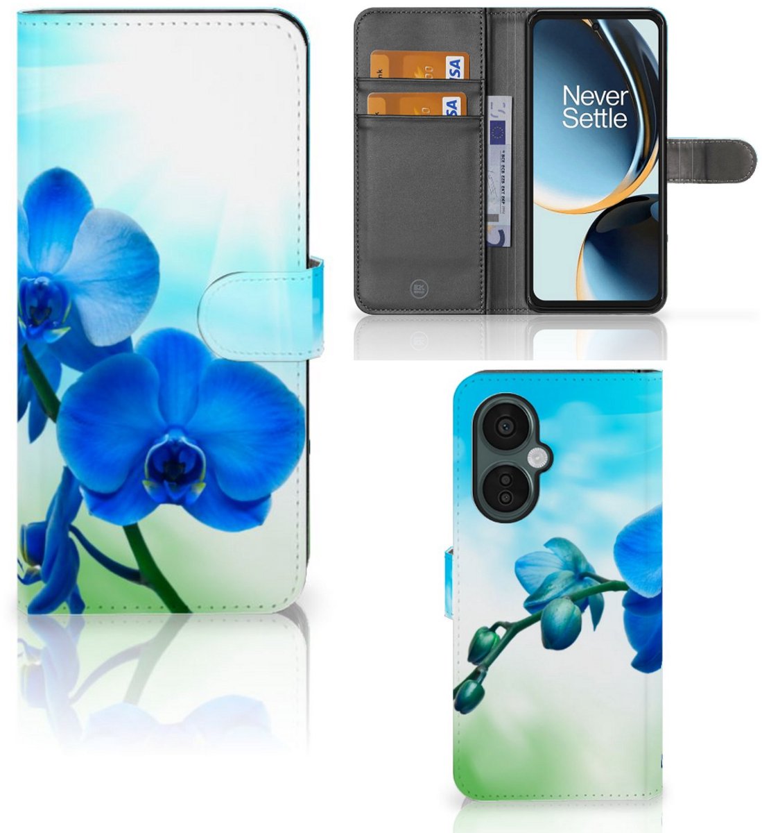 OnePlus Nord CE 3 Lite Hoesje Orchidee Blauw - Cadeau voor je Moeder
