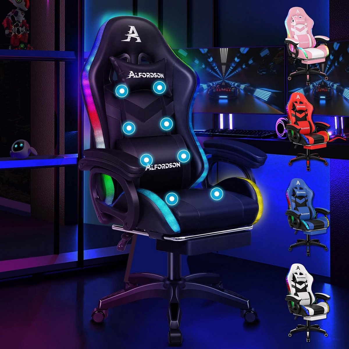 Bureaustoel voor volwassenen - Ergonomische stoel - Game stoel - Zitplek