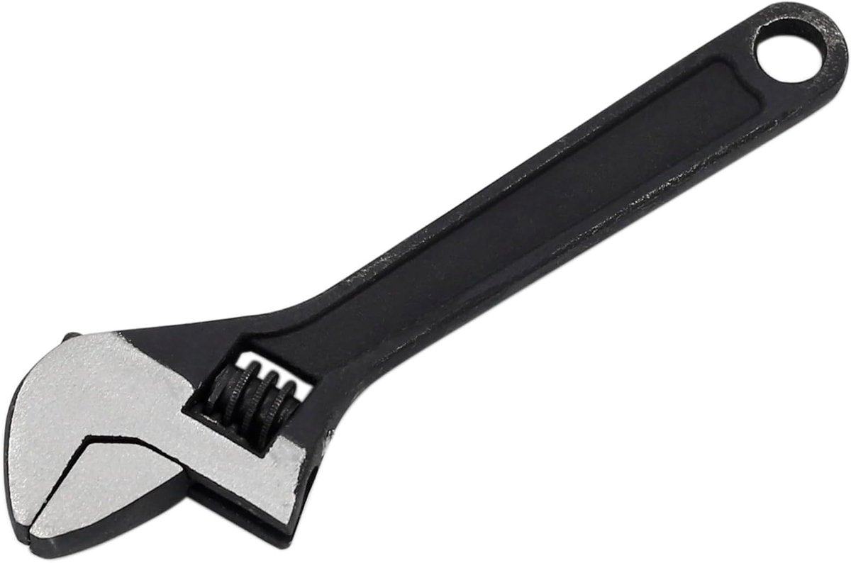 Kleine moersleutel - Mini steeksleutel - Reparatie en onderhoud - Verstelbaar en compact - 4 inch - Zwart