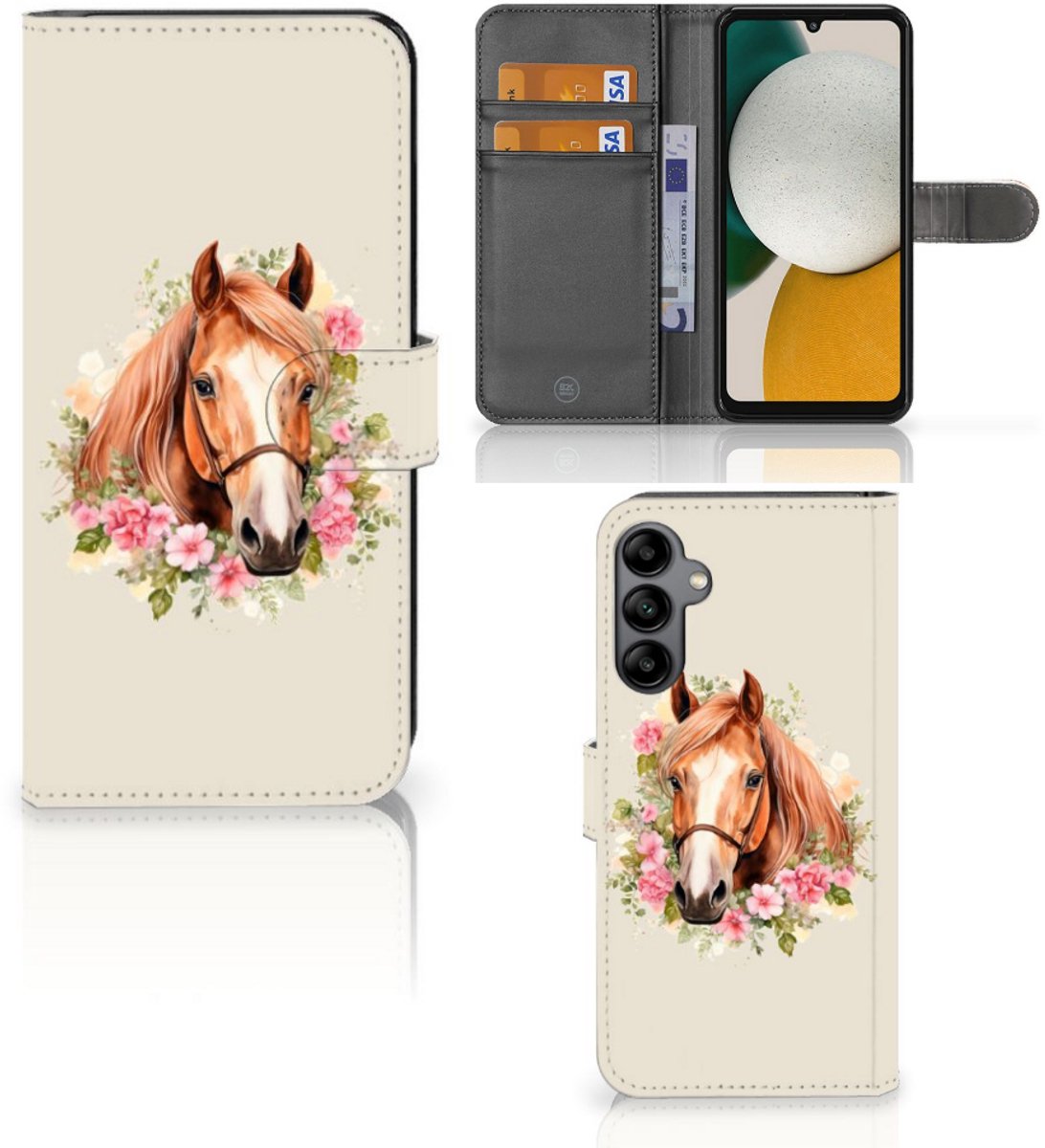 Telefoonhoesje met Pasjes voor Samsung Galaxy A34 Paard