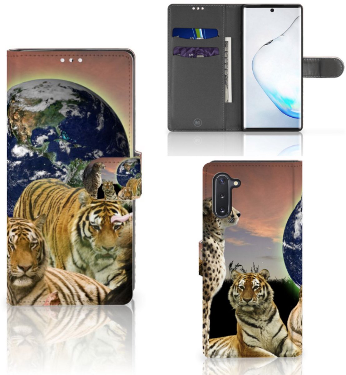 Samsung Galaxy Note 10 Telefoonhoesje met Pasjes Roofdieren