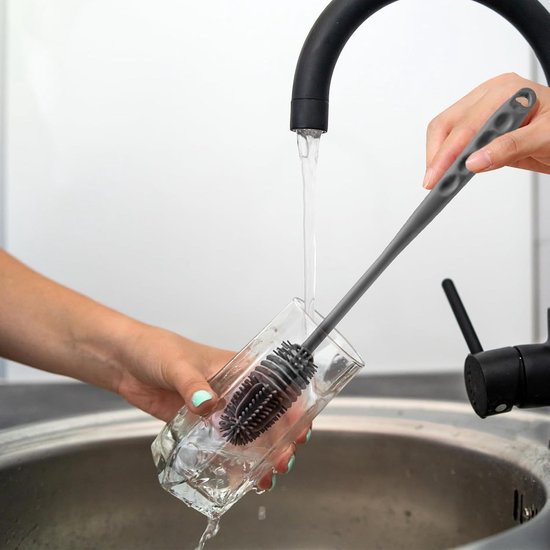 Set van 2 Flessenborstels met Lange Handgreep voor het Reinigen van Babyflessen, Glazen en Smalle Vaten - Ideaal voor Keuken en Restaurant — afbeelding 4