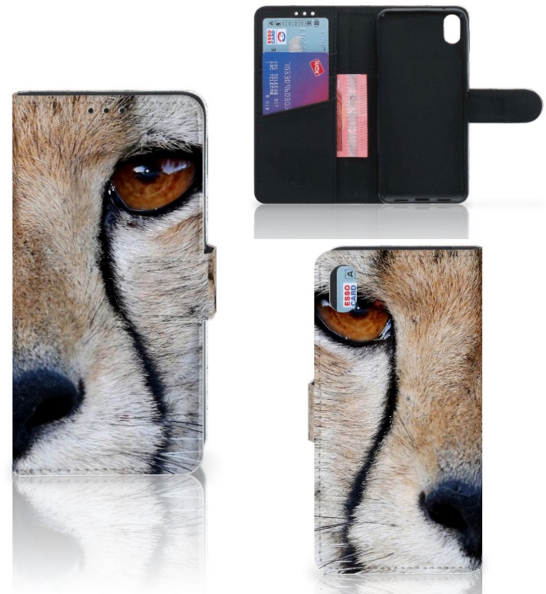 Xiaomi Redmi 7A Telefoonhoesje met Pasjes Cheetah