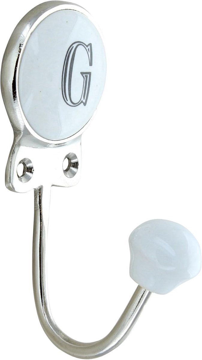 Alfabet en Nummer Keramiek Haken Vintage Shabby Chic Kapstok