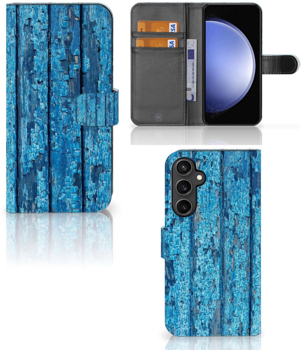 Samsung Galaxy S23 FE Book Style Case Wood Blue