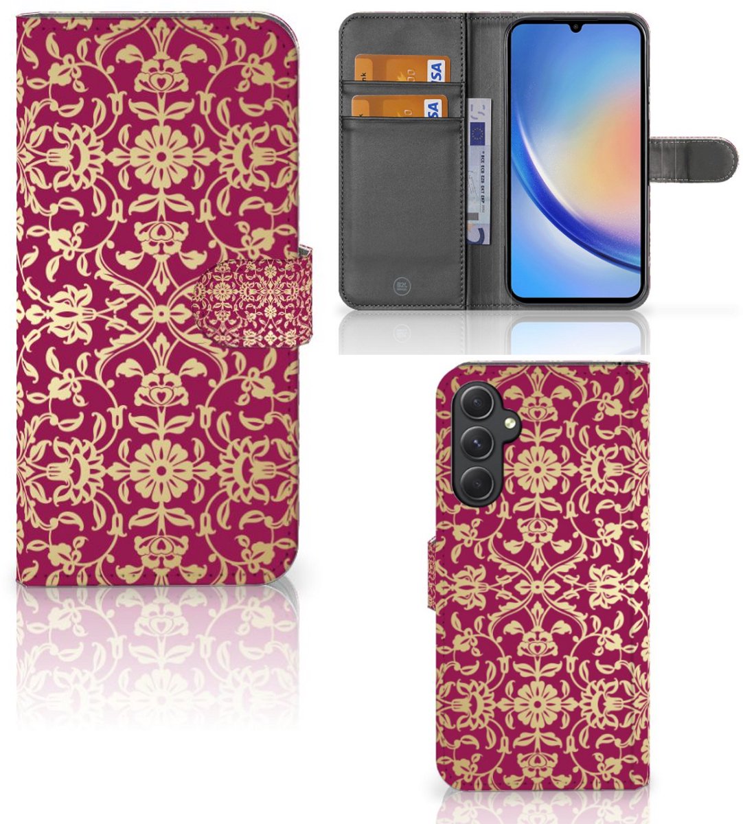 Wallet Case Samsung Galaxy A24 4G Barok Pink