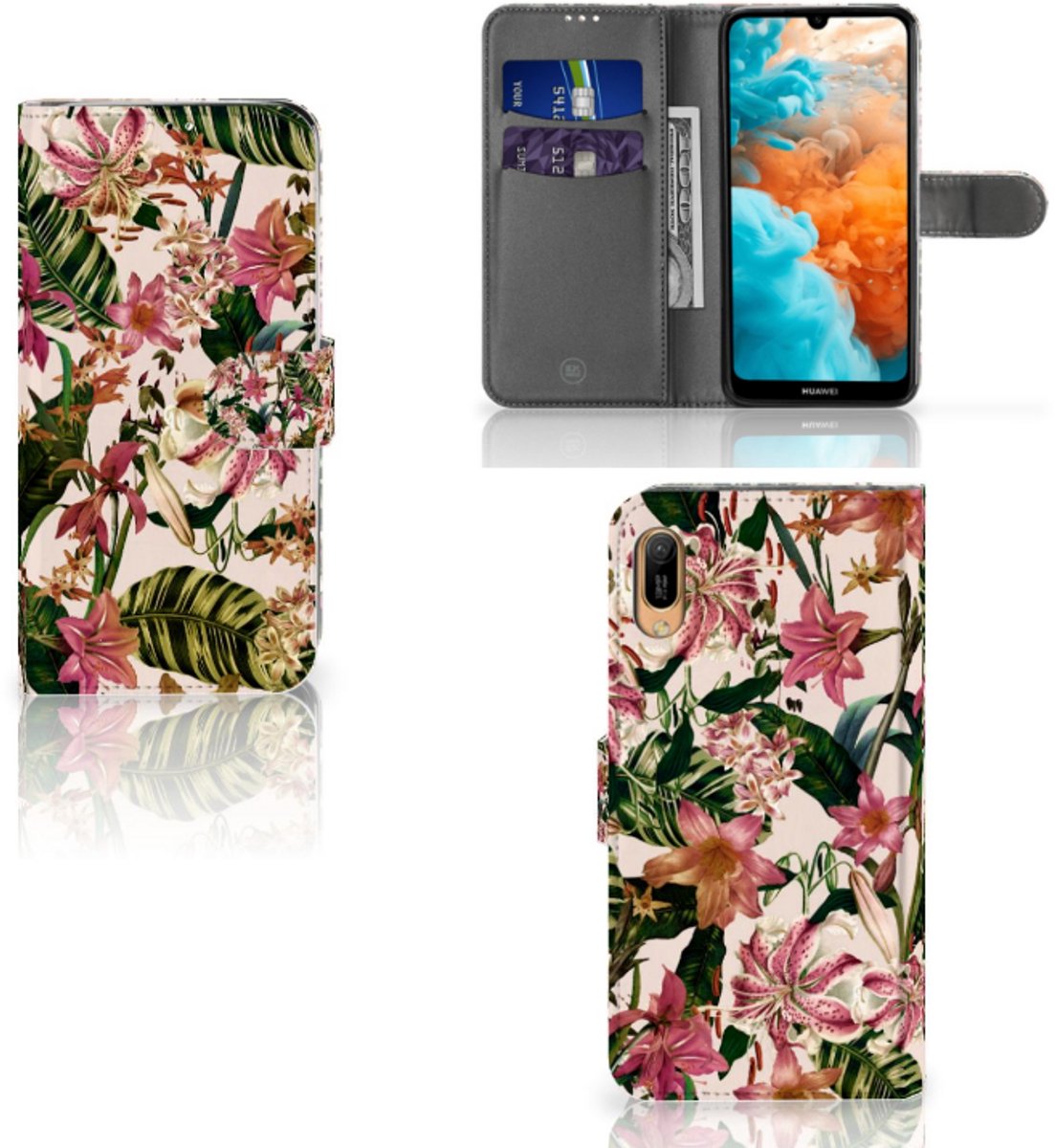 Huawei Y6 (2019) Hoesje Flowers