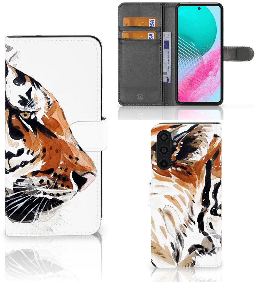 Book Case voor Hoesje Samsung Galaxy M54 Watercolor Tiger