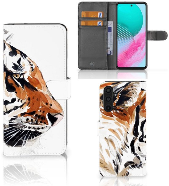 Cuir PU Premium Housse Portefeuille Coque pour Samsung Galaxy M54 Coque Téléphone Tigre
