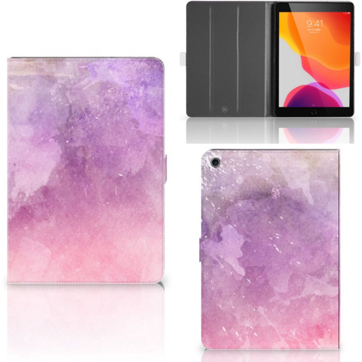 Hoes iPad 10.2 2019 | iPad 10.2 2020 | 10.2 2021 Pink Purple Paint