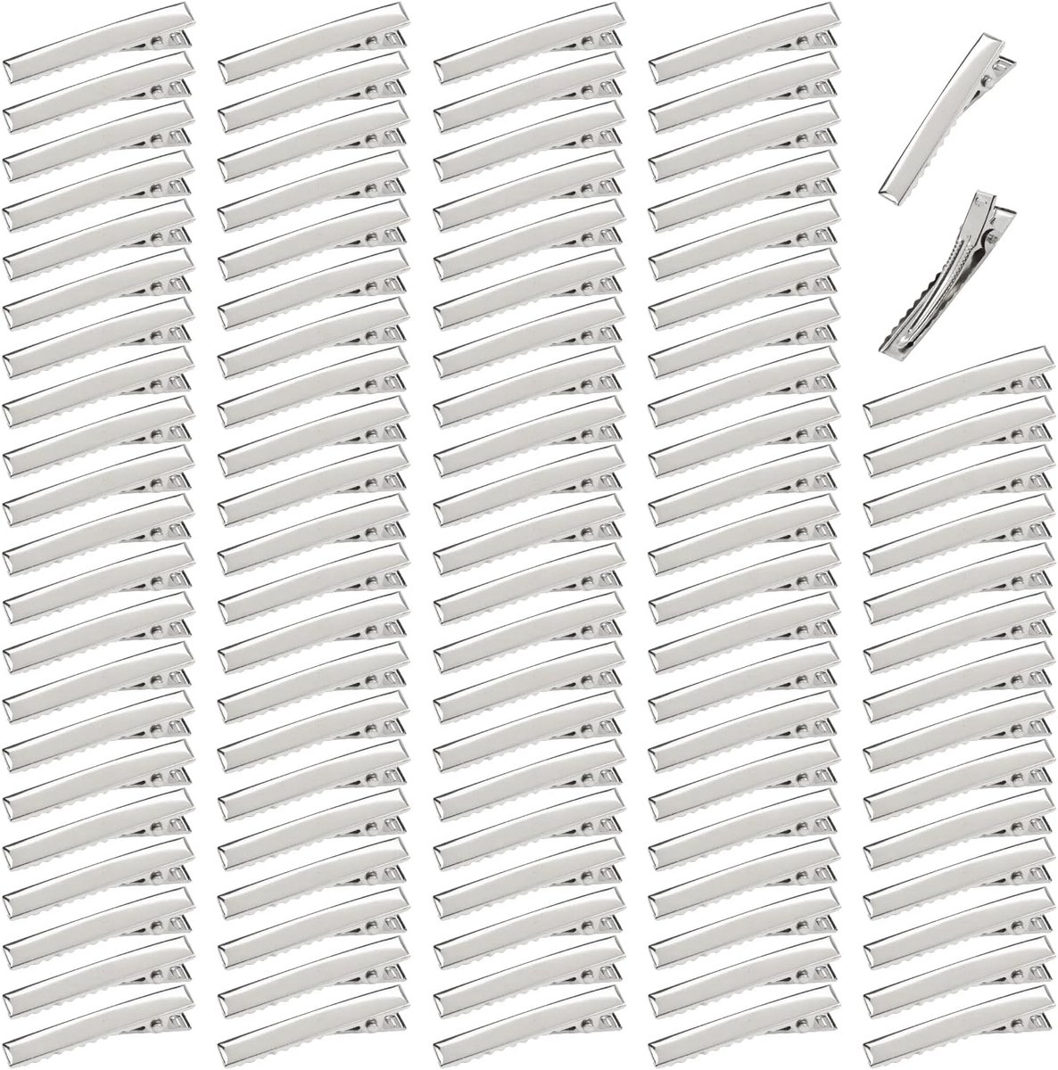 100 Pack Haarclips 40mm Metalen Crocodile Clips voor Vrouwen en Meisjes