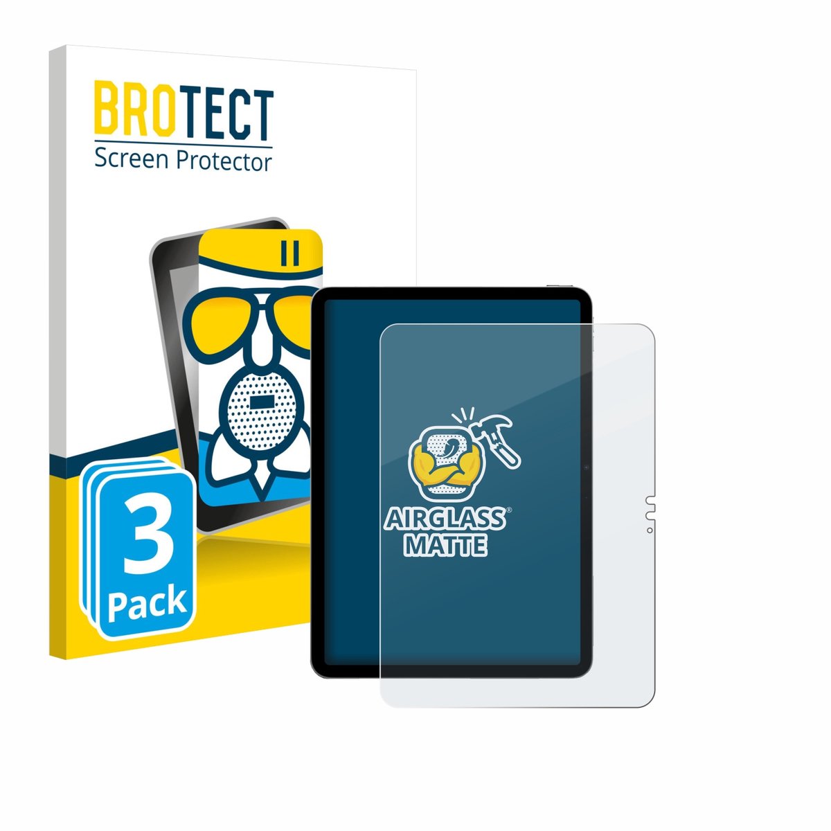 BROTECT - Screenprotector voor Apple iPad Air 11" M4 2026 (Portret-Modus) - Folie Beschermfolie Beschermglas matte 3 Stuks