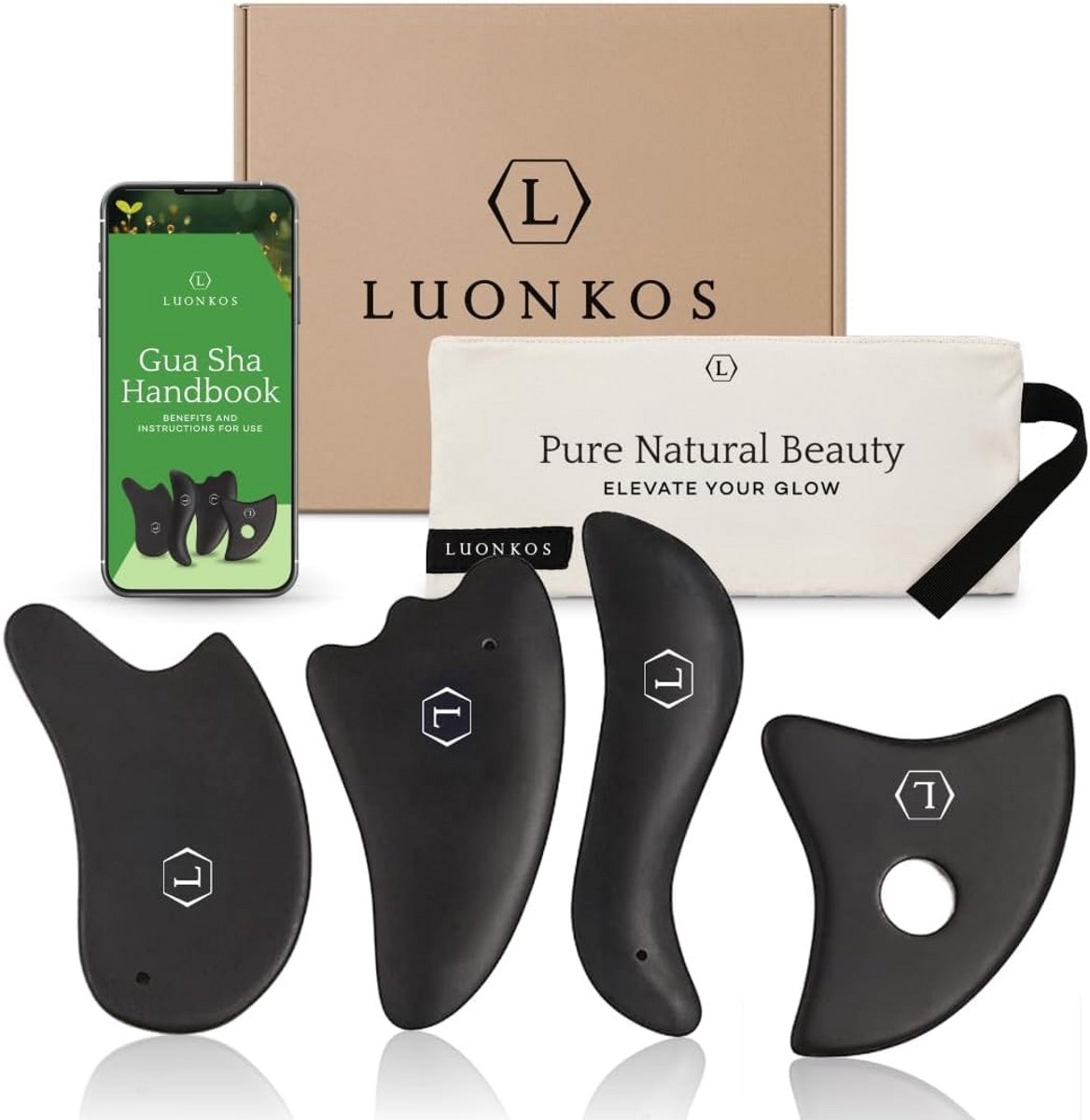Handgemaakte Gua Sha Massage Tools van Bian Stone voor Gezicht en Lichaam