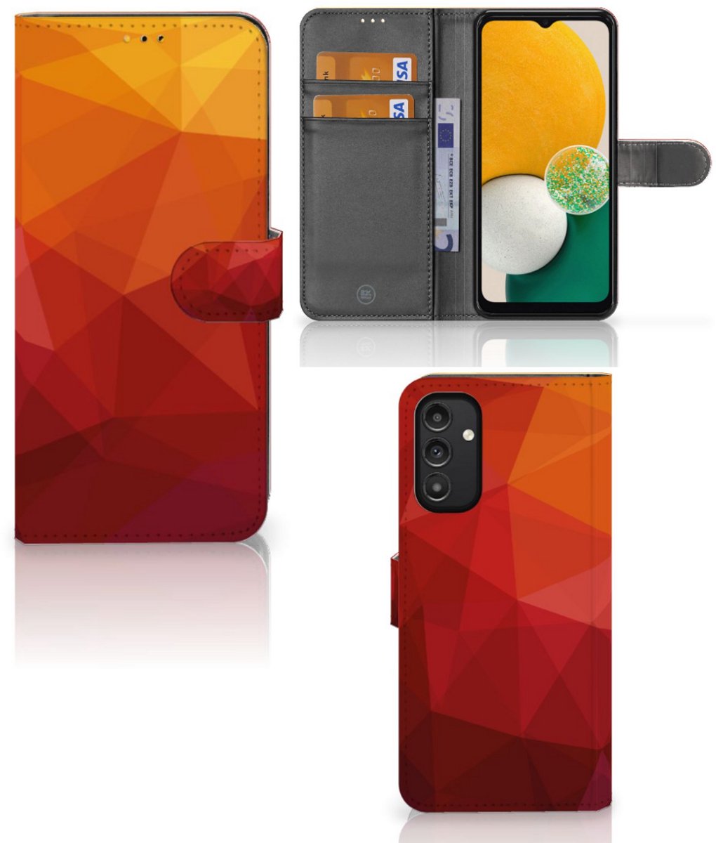 Book Case voor Samsung Galaxy A14 5G Polygon Red