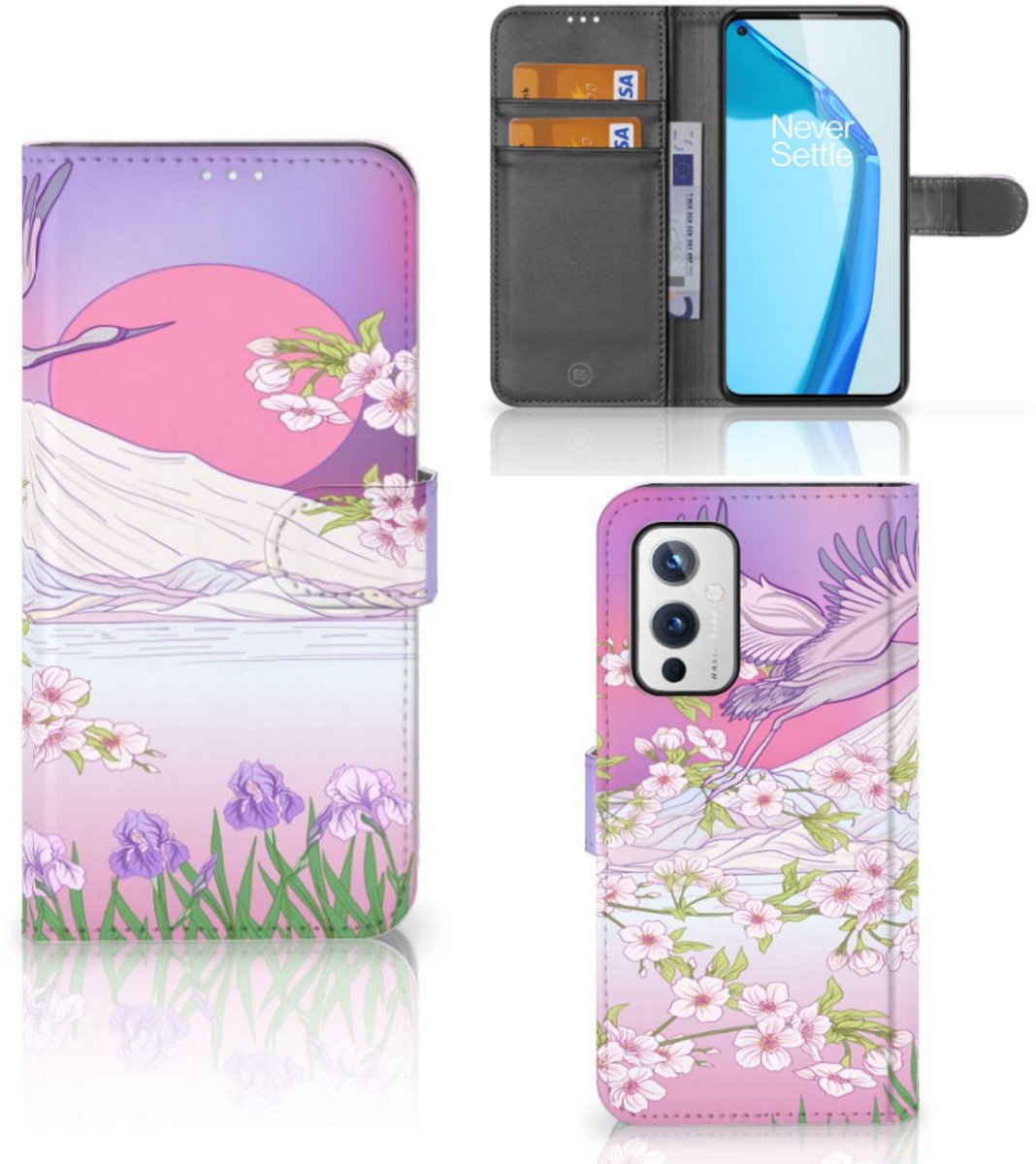 OnePlus 9 Telefoonhoesje met Pasjes Bird Flying