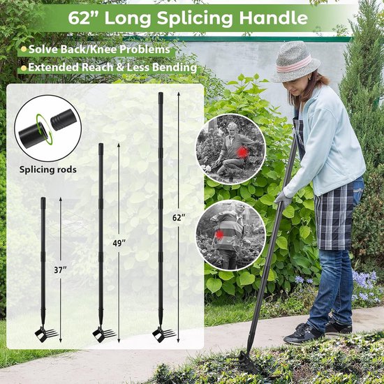 2-in-1 Stijgbeugelschoffel en Cultivator voor Effectief Onkruid Wieden en Grondbewerking — afbeelding 4