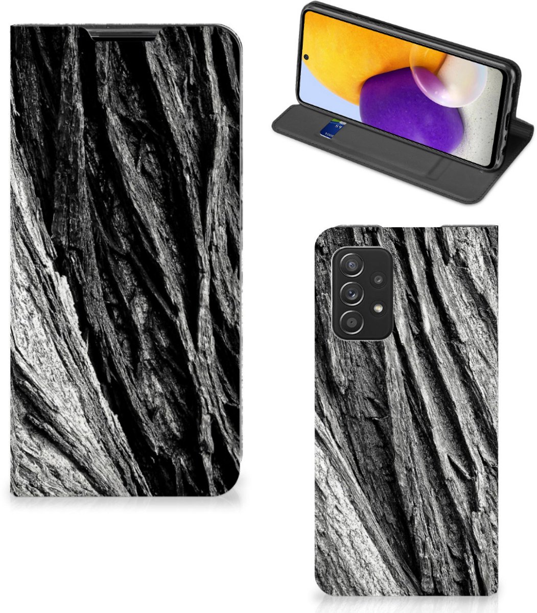 Book Wallet Case Samsung Galaxy A72 (5G/4G) Boomschors Grijs