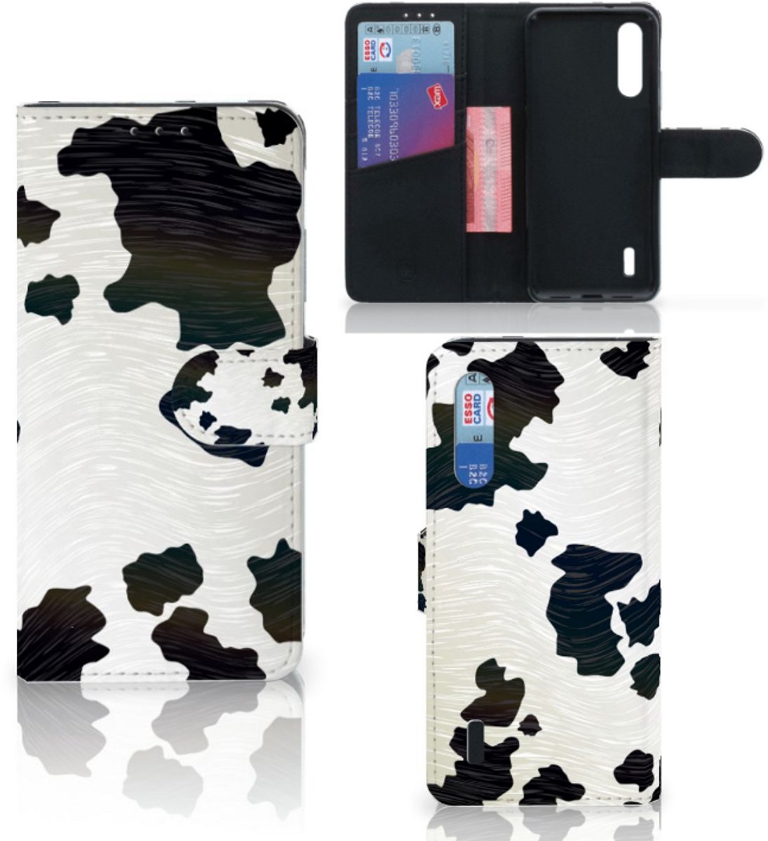 Xiaomi Mi 9 Lite Telefoonhoesje met Pasjes Koeienvlekken