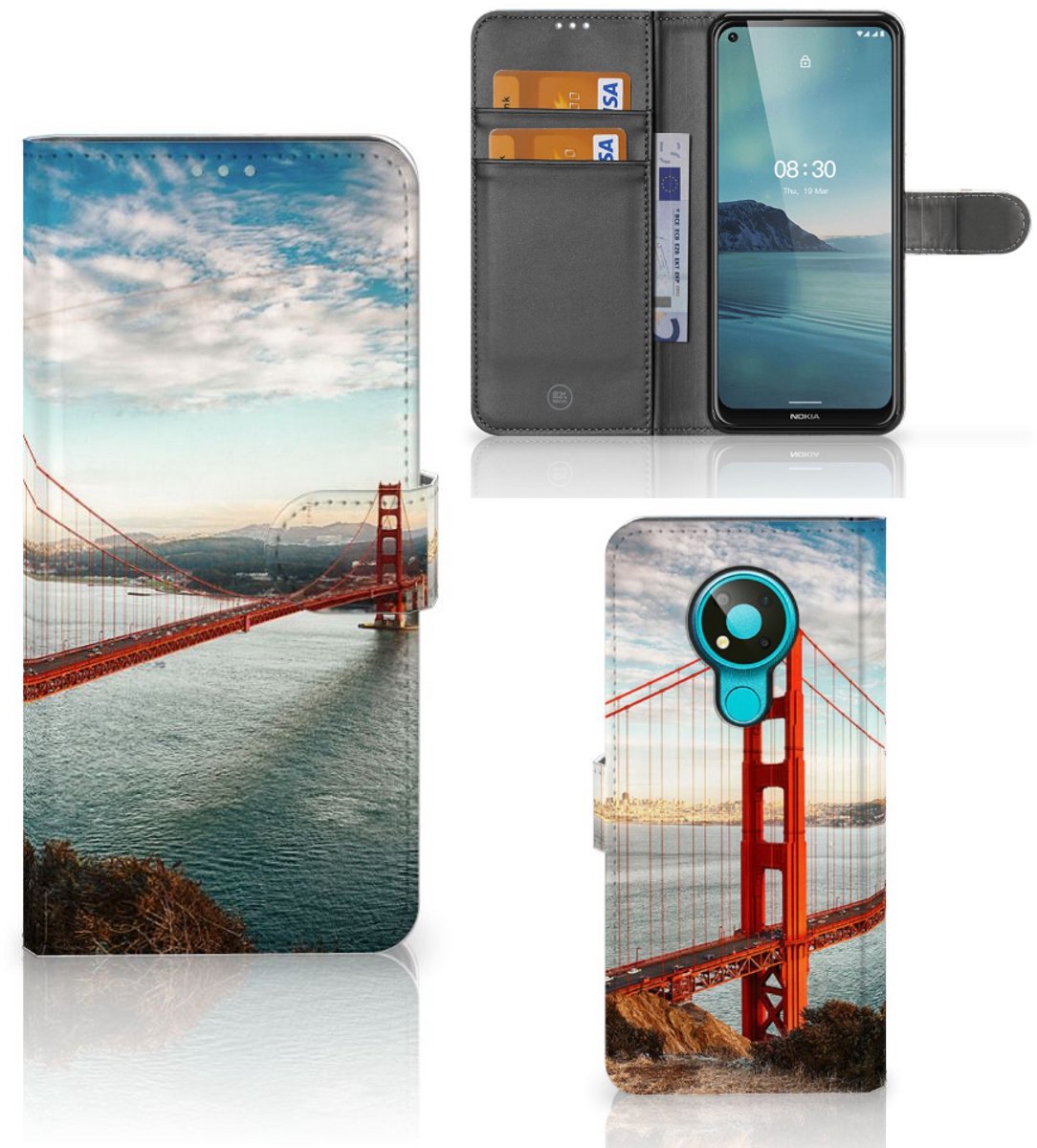Nokia 3.4 Flip Cover Golden Gate Bridge