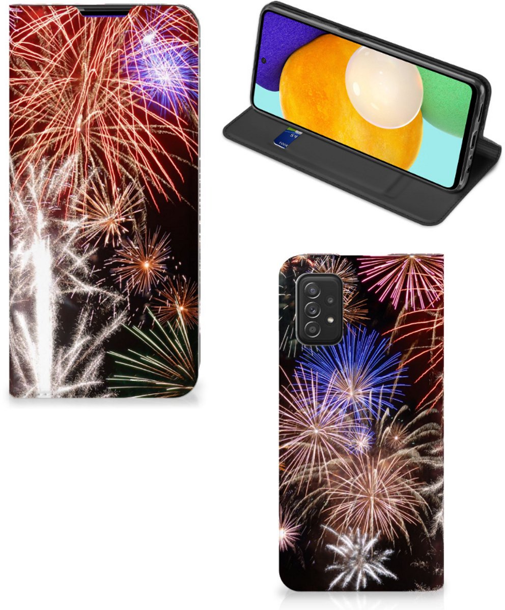 Book Case voor Samsung Galaxy A03s Hippe Standcase Vuurwerk