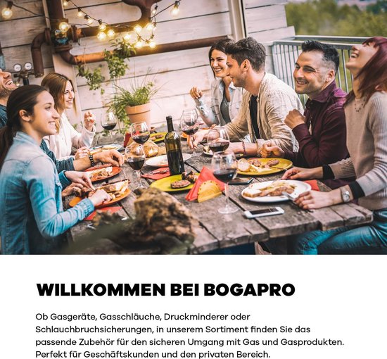 Set van propaangaslang 150 cm met gasdrukregelaar 50 mbar voor buitengebruik — afbeelding 5
