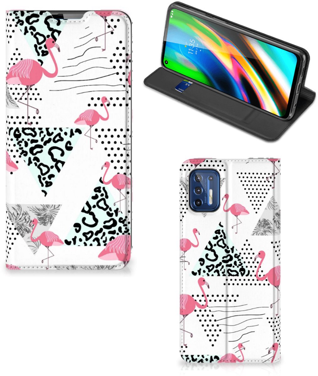 Motorola Moto G9 Plus Hoesje maken Flamingo Triangle