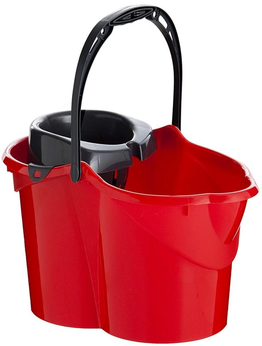 Ovale Emmer met Uitwringer - 15L - Rood