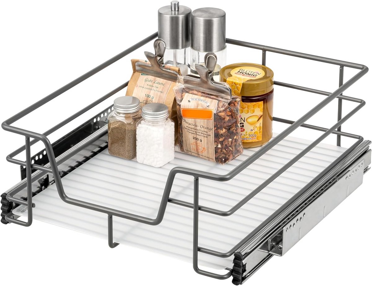 Telescopische Lade 45 cm met Legplank - Ideaal voor Keuken, Badkamer & Slaapkamer