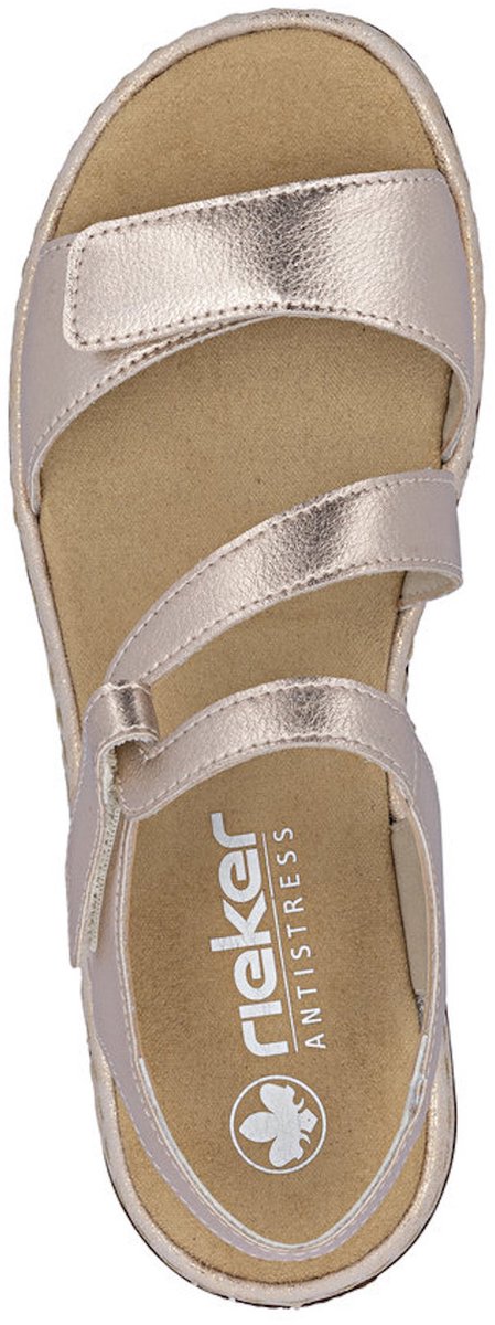 Rieker Sandaal 659C7-89 Metallic Zacht Voetbed Goud