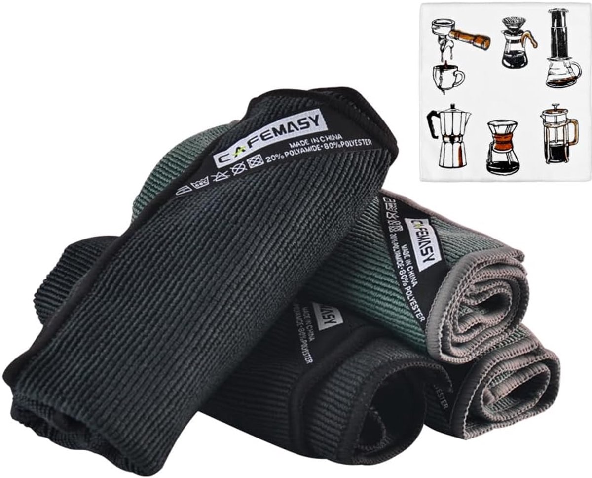 Microfiber Reinigingsdoeken Set voor Barista - 4 Stuks Zacht en Absorberend