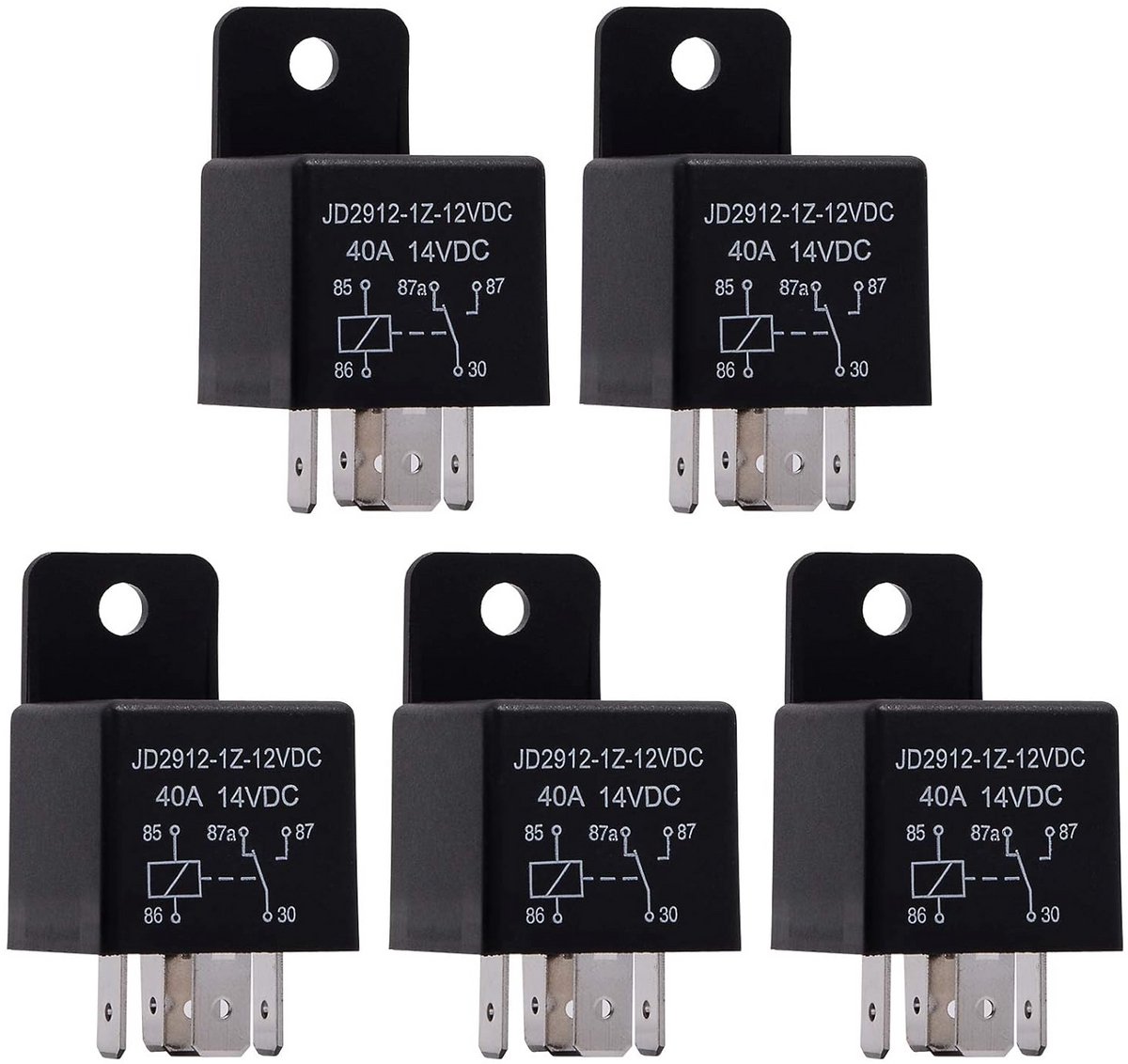 5 Stuks Auto-Relais 12V 40A 5-Pins - Hoogwaardige Moto Relay Bescherming