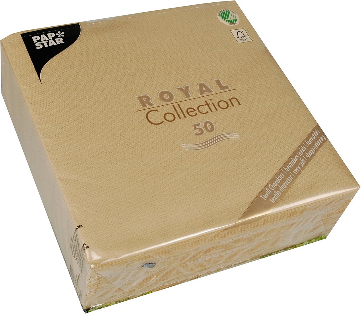 50 servetten Royal Collection 1/4-vouw 40 cm x 40 cm Zand
