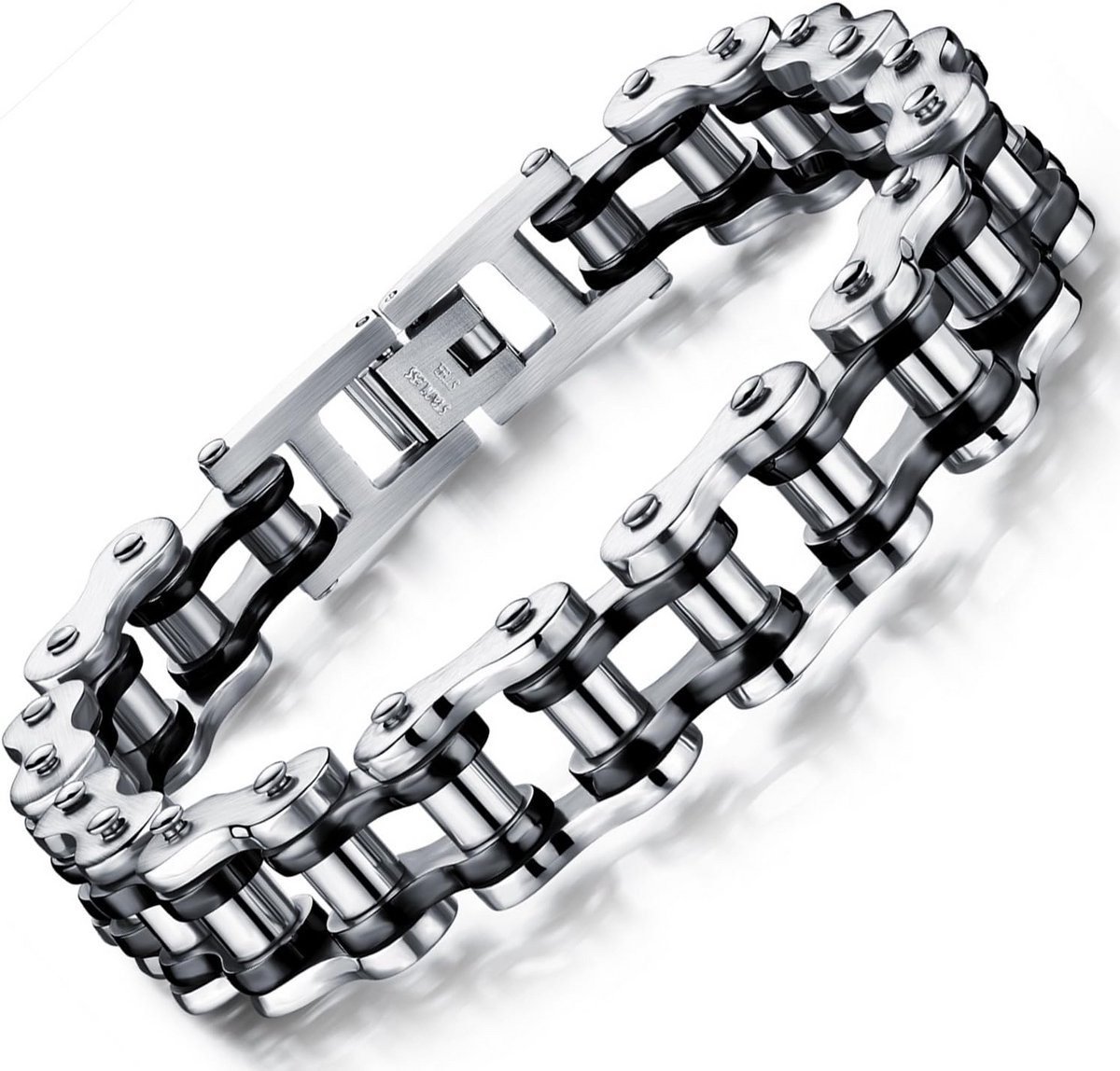 Heren sieraden roestvrij staal bikerarmband 20 cm
