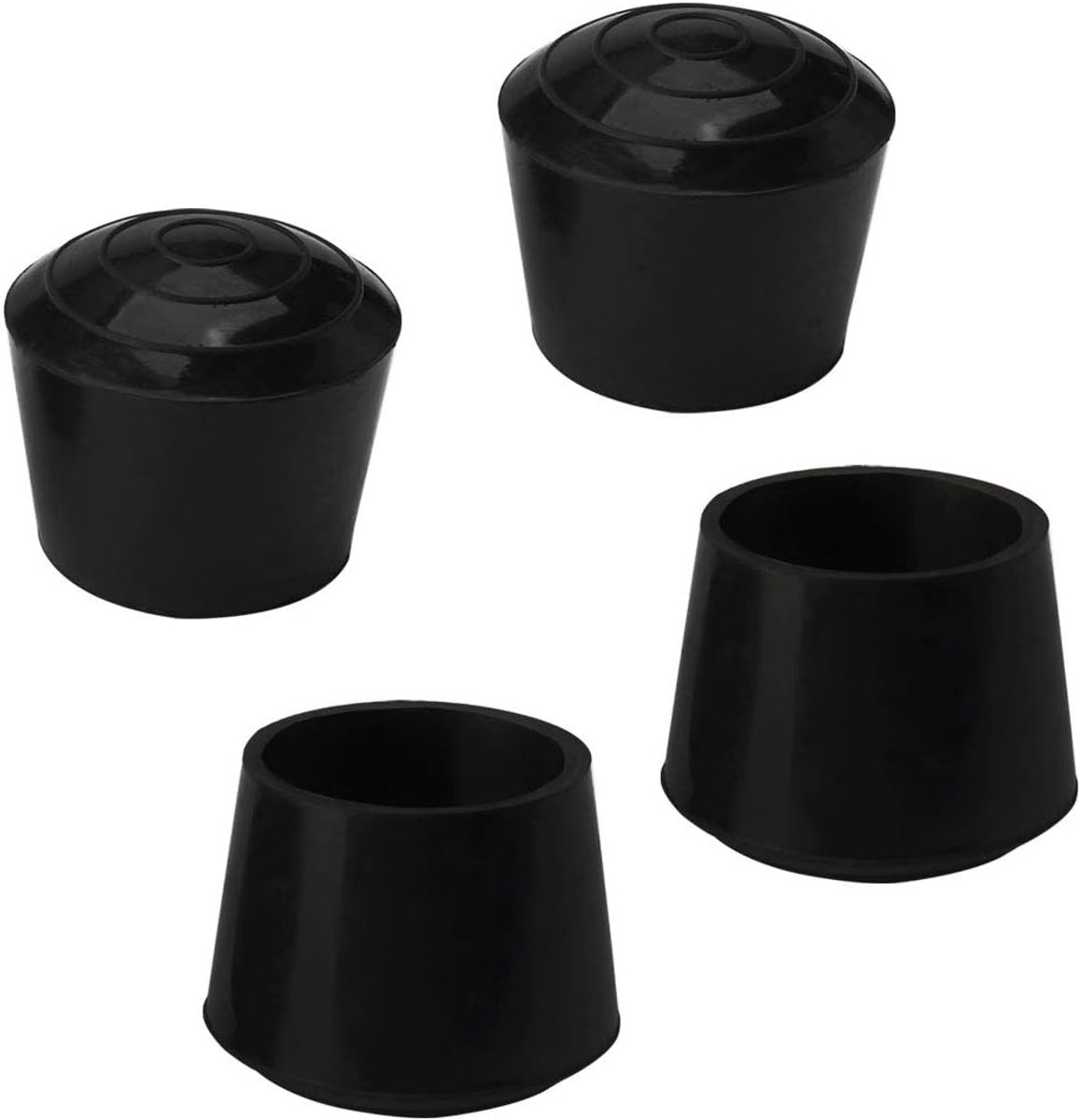 Rubberen Voetdoppen voor Meubels - Set van 4, 25mm/1", Zwart