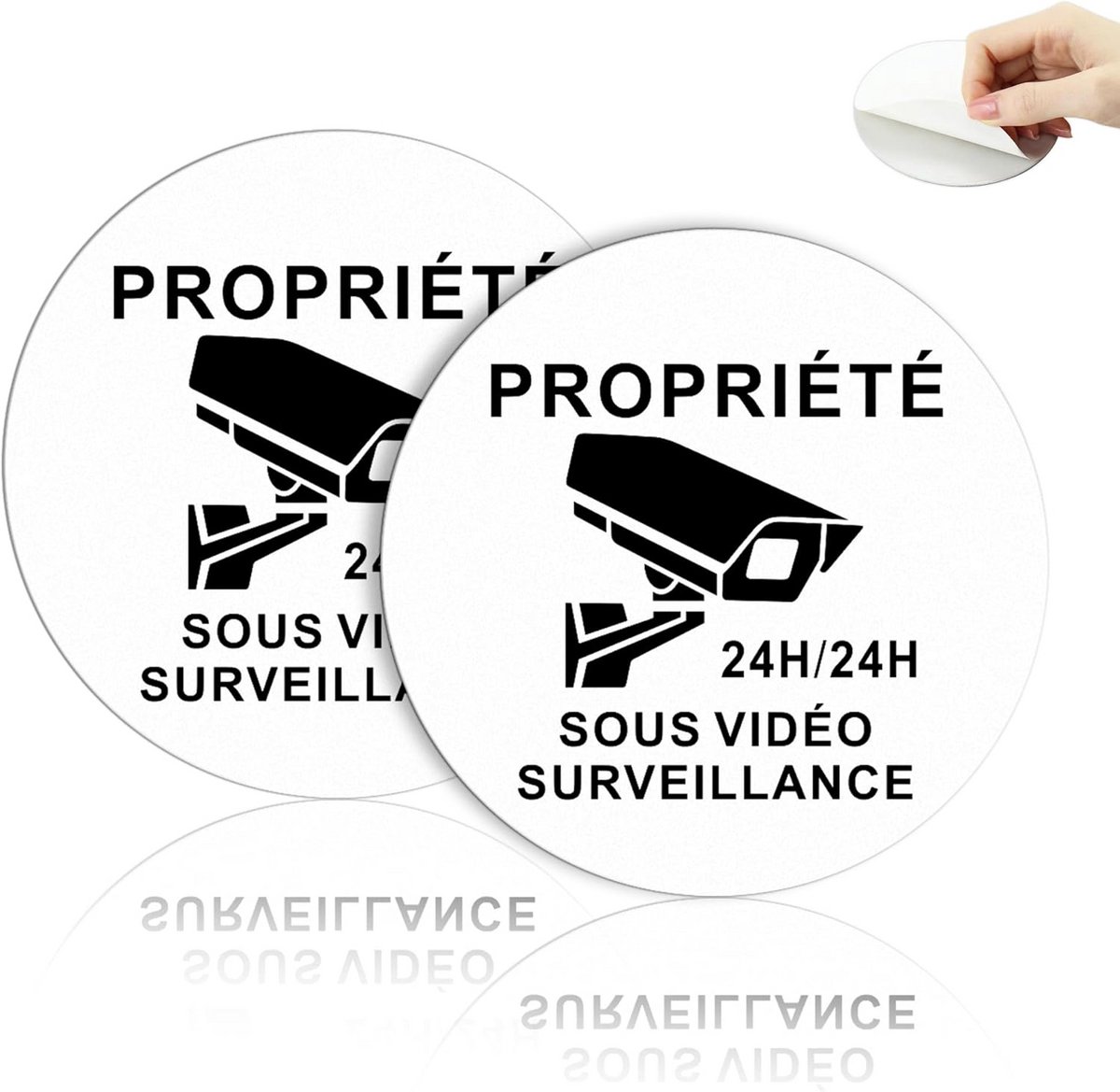 Reflecterende Videobewakingspanelen 10 cm - Set van 2 Alarmpanelen voor Beveiliging