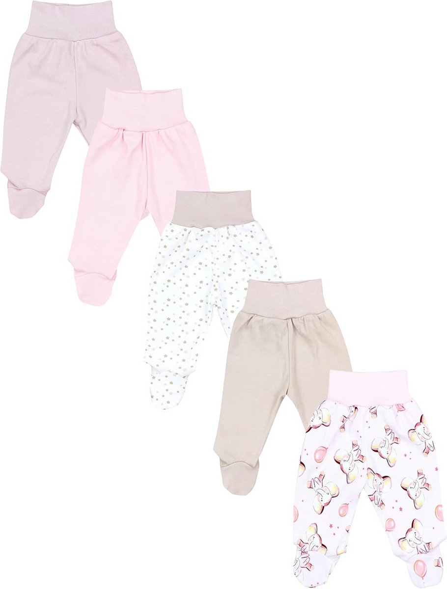5-Pack Babybroekjes met Voetjes - 100% Katoen - Unisex