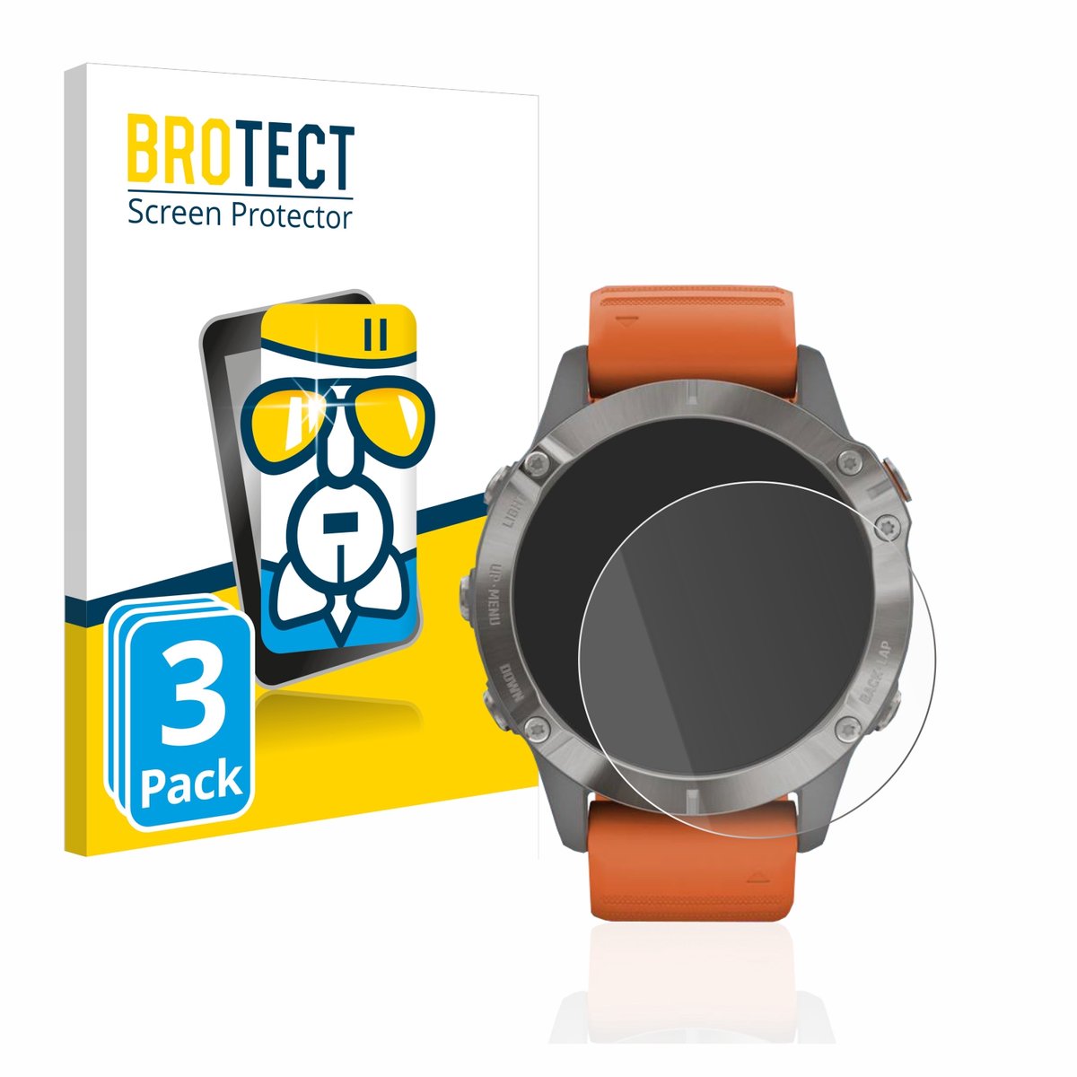 Screenprotector 3 Stuks voor Garmin Fenix 6 / 6 Pro / 6 Pro Solar Beschermglas transparant
