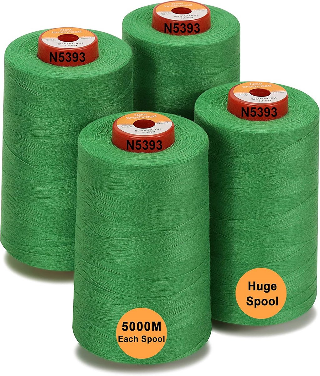 Polyester Naaigaren Set - 28 Kleuren, 4x 5000m Sterk Garen voor Naaien, Quilten & Overlock