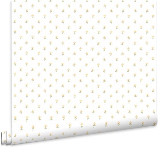 Laura Ashley Wood Violet Behang - Bloemen - 10mx52cm - Geel