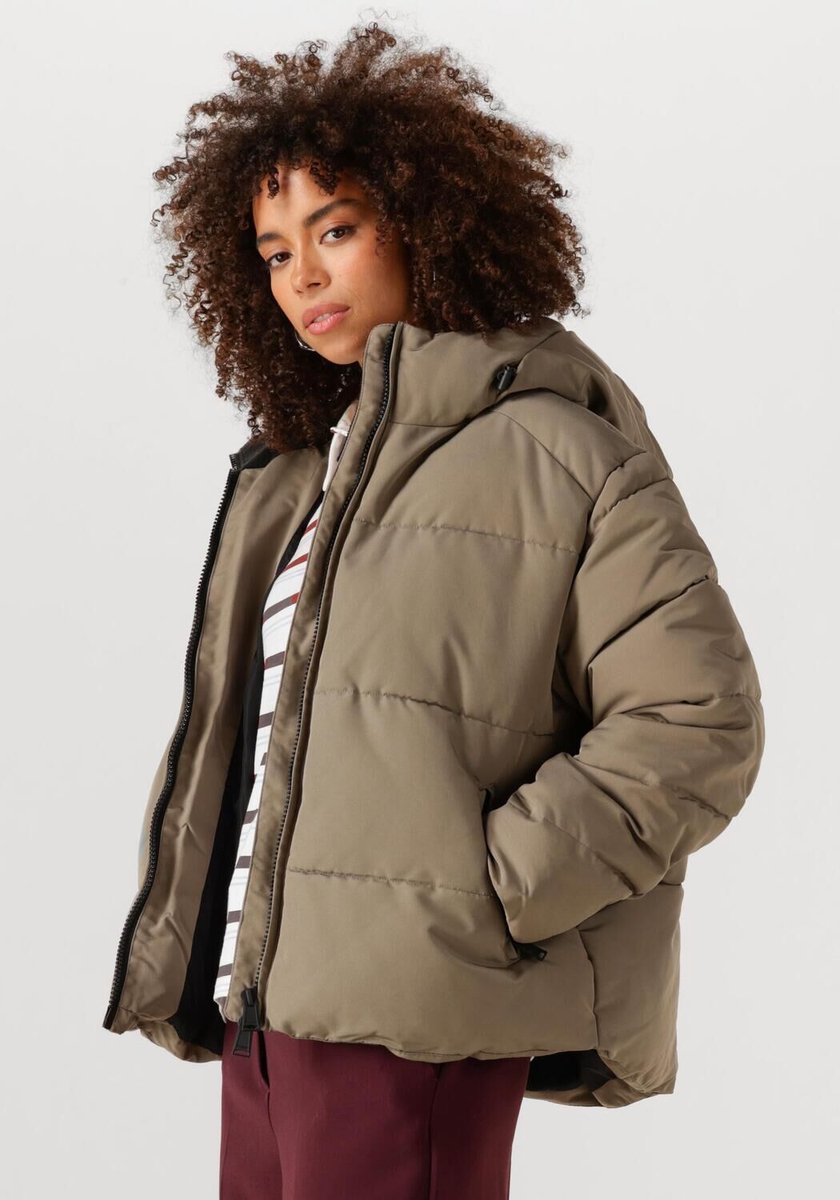 WITHBLACK Wblglorian Puffer Jacket Jassen Dames - Winterjas - Khaki - Maat XS