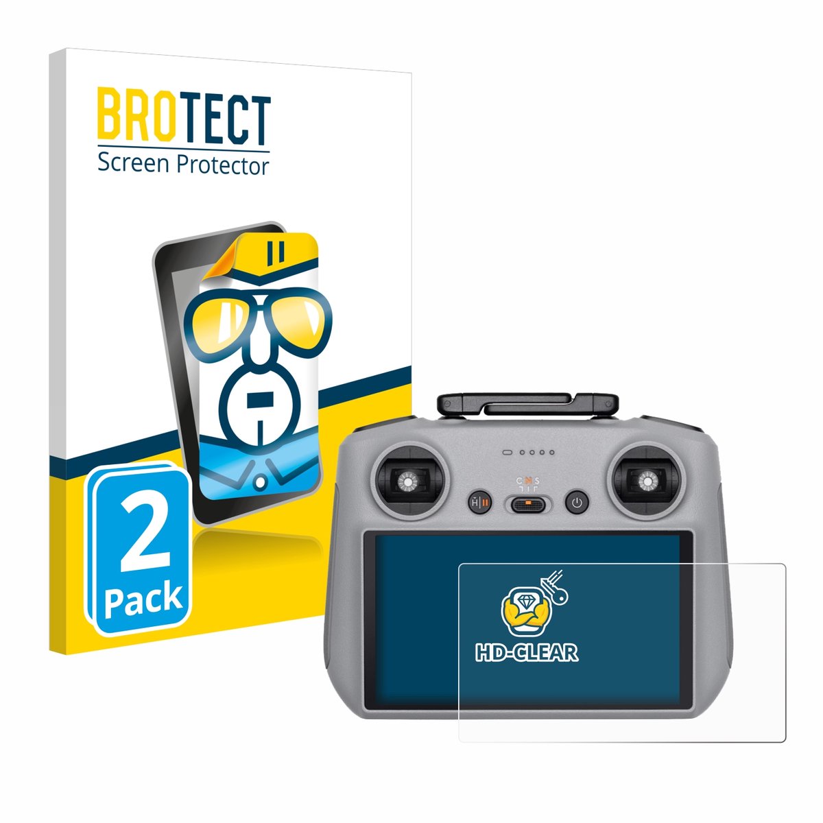 BROTECT - Screenprotector voor DJI RC 2 - Folie Beschermfolie transparant 2 Stuks