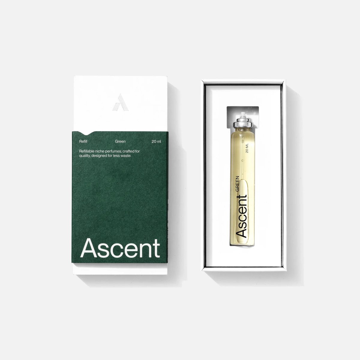 Ascent Green Navulling - Parfum Voor Dames en Heren - Eau De Toilette Homme – Parfumolie - Geurset – Parfumset - Geschenkset Vrouwen en Mannen - Geurtjes - Luchtjes - 20ml - Vegan - Organische Basis - Vanille
