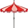 Mica Decorations Kim Parasol Rayé Met Housse de Transport - Parasol sur Pied 238 x Ø235 cm - Parasol de Jardin ou de Balcon - Polyester, Acier - Rouge