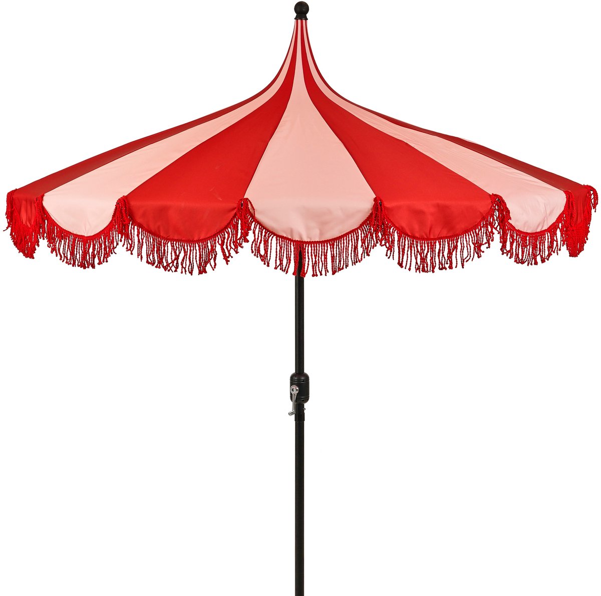 Mica Kim Gestreepte Parasol 235cm met Draagtas - Rood