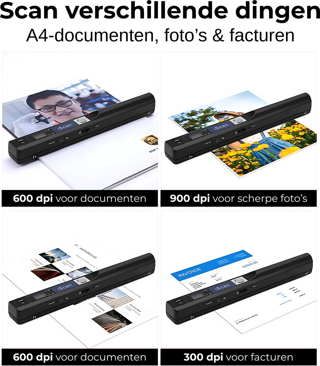 DreamGoods Document Scanner - Handscanner voor A4 Documenten, Boeken & Foto's thumbnail 4