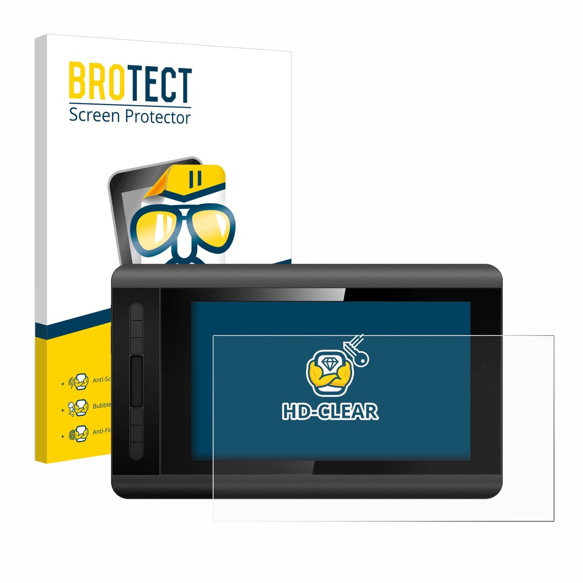BROTECT - Screenprotector voor XP-Pen Artist 12 - Folie Beschermfolie transparant
